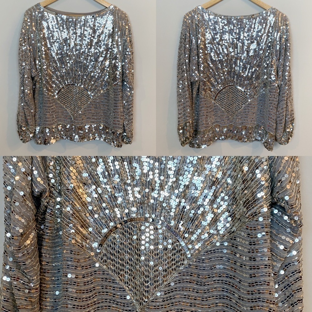 Vintage Judith Ann Creations Sparkly Hand-Sequined Top - Picture 4 of 8
